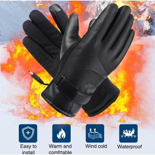 Touch Winter Heating Motorbike Gloves Electric Heated Gloves Winter Waterproof Breathable Thermal Heated Gloves Men Women