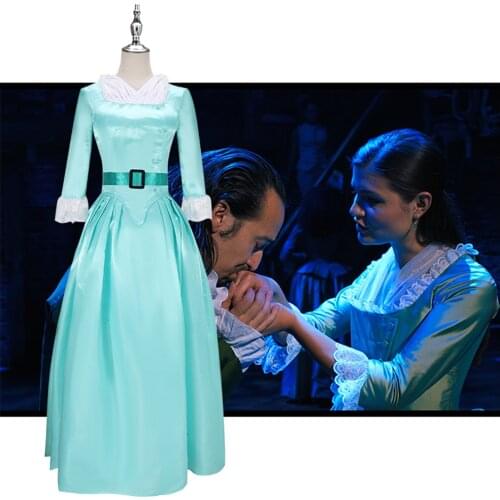 Hamilton Elizabeth Schuyle Dress Musical Rock Opera Concert Cosplay Costume Victorian Lady Evening Dress Halloween Homecoming