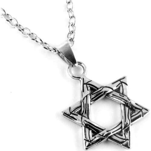 Simple Classic Fashion Star Pentagram Antique Men Necklace Silver Color Pendant Girl Short Long Chain Necklace Jewelry For Women