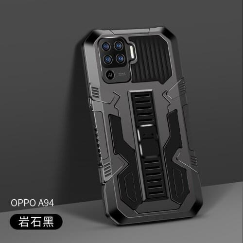 Shockproof Armor Phone Case For OPPO A94 4G Reno 5 Lite F19 Pro Kickstand Holder Soft TPU Bumper Hard PC Protective Back Cover