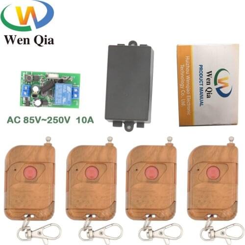 RF Switch Remote Control AC 85~220V 10Amp 2200W 1CH Relay Receiver and Transmitter for door Control and Home appliance Control