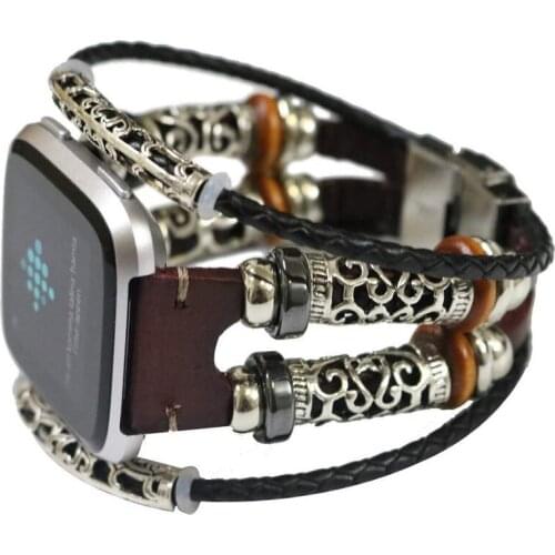 Genuine Leather Wrist Strap for Fitbit Versa/Versa Lite Replacement Wristband Bracelet for Fitbit Versa 2 Watch Band Accessorie