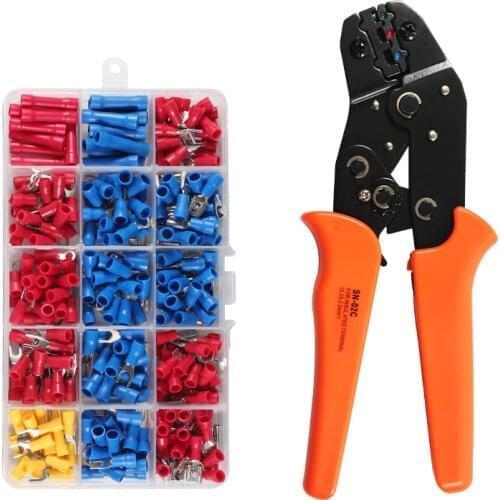 SN-02C Crimping plier 280pcs Cable Lugs Assortment Kit Insulated Electric Wire Cable Connectors hand Crimp tool Terminals Set