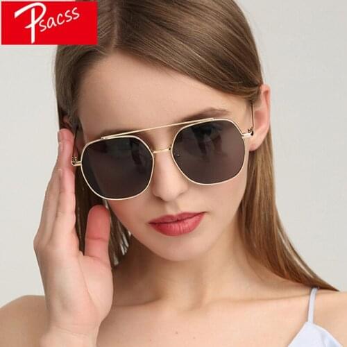 Psacss NEW Modis Vintage Square Sunglasses Women Men Big Frame Sun Glasses Multicolor Brand Designer Sunglass Female Mlae Shades