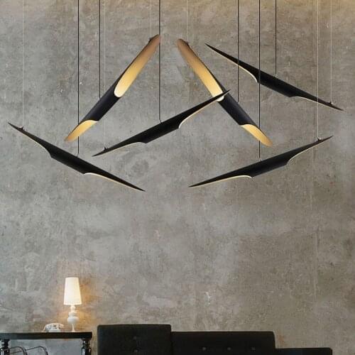 Modern creative inclined aluminum tube ceiling lamp art creative personality restaurant lighting