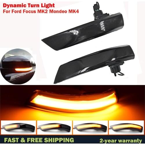 Fit For Ford Focus 2 MK2 Focus 3 MK3 3.5 Mondeo MK4 LED Dynamic Turn Signal Light Side Mirror Indicator Sequential Blinker Lamp