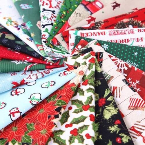 5/10pcs 20x25cm Christmas Patchwork Fabric Print Quilting Fabrics For DIY Needlework Handmade Cotton Material