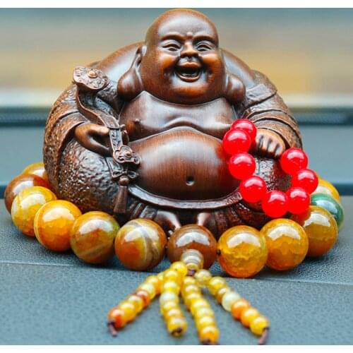 Car Decoration Maitreya Buddha Statue Decoration Creative Safe Trip Car Buddha Car Ornament High-End Men