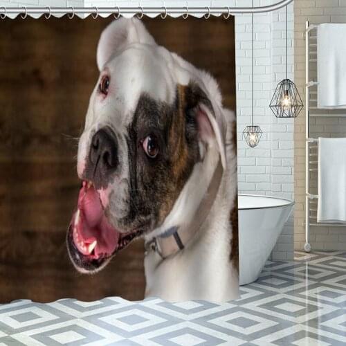 Waterproof Shower Curtain Can Be Customized Bulldog Bathroom Shower Bath Supplies Polyester Shower Curtain With Hooks