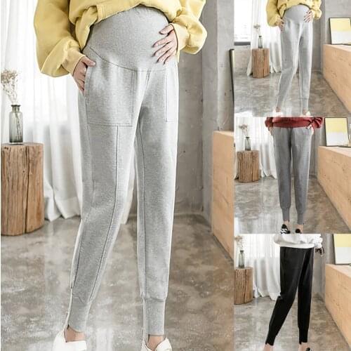 Womens Maternity Pregnancy Stretch Trousers Pregnant Long Casual Pants Soft Maternity Clothings Ankle Fashion Pants Trouser