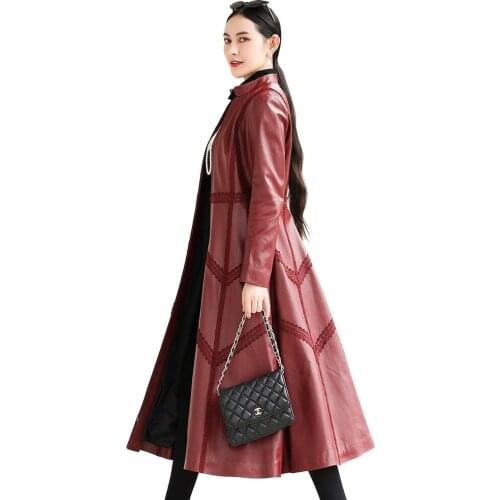 Real Leather Jacket Winter Jacket Women Genuine Sheepskin Coat Female Long Down Jacket Streetwear Windbreaker XS18D18-13