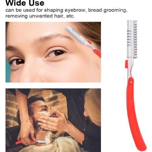 1pcs Shaving Razor for Beard Grooming Straight Folding Razors Eyebrow Razor Shaving Tool Random Color Eyebrow Razor for Woman