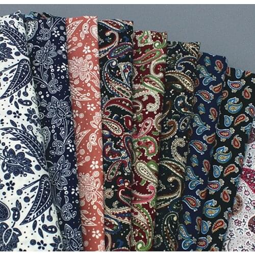 147x50cm Ethnic Style Pastoral Floral Phoenix Tail Printed Cotton Fabric Vintage Poplin Material For Costume Dress Patchwork