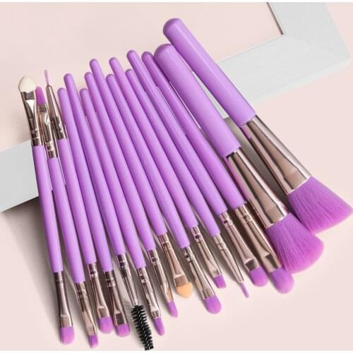 15 Pcs/set Makeup Brushes Set Eye Shadow Blending Eyeliner Eyelash Eyebrow Brush Fluorescent Series Beauty Tool