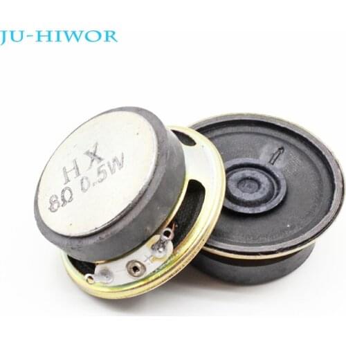 2pcs/lot 8R 0.5W Loudspeaker Diameter 40MM Round Speaker 32MM External Magnetic Cone Paper Cap Height 17MM