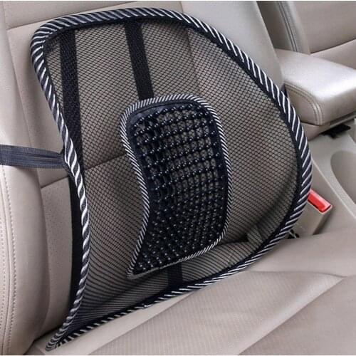 2Pcs Office Chair Car Seat Waist Back Support Massage Mesh Beads Cushion Pad