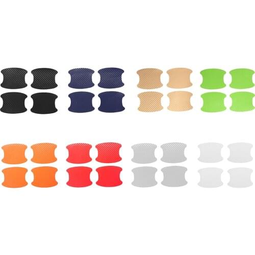 4PCS Black/Blue/Gold/Green/Orange/Red/Silver/White Carbon Fiber Car Door Handle Cup Protector Exterior Door Bowl Stickers