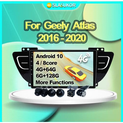 6+128G For Geely Atlas NL-3 2016 2017 2018 2019 2020 Android 10 Auto Multimedia Video Car Radio Navigation GPS 4G DVD No 2din