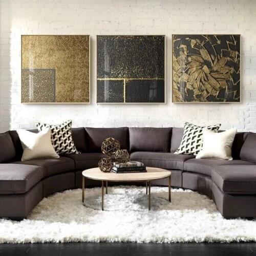 Gold Foil Abstract Living Room Home Decoration Sofa Background Wall Porch Dining Room Wall Creative Atmosphere Printing Mural
