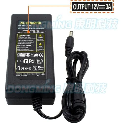 12v 3a power adapter Free Shipping 1pcs 100% new certified desktop AC 100-240V to 12 volt transformer 36W block power converter