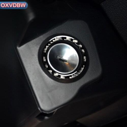 Car Interior Accessories Carbon Fiber Ignition Key Ring Cover Decoration Stickers For Jeep Wrangler JK 2011 Up Car Styling