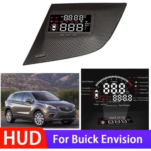 Car HUD Head Up Display Digital Speedometer For Buick Envision Driving Sn OBD Data Projector Windshield Safe Driving Screen