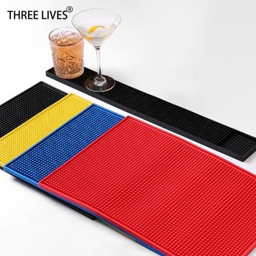 THREE LIVES Bar Supplies 100% PVC Beer Bar Mat Anti-Slip PVC rubber Bar rail eco-friendly material glass mat wine mat