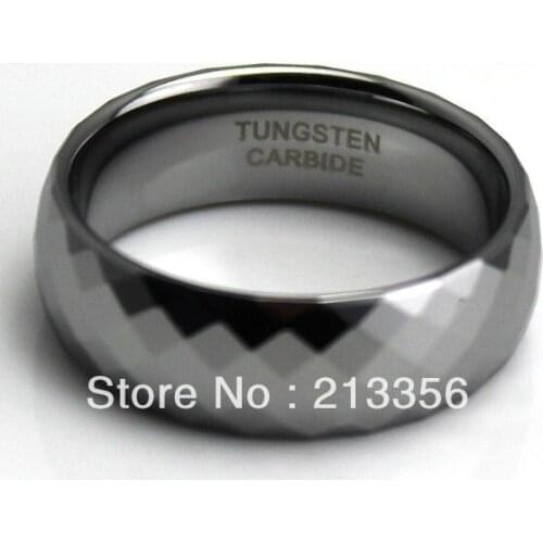 Free Shipping Cheap Price Jewelry USA Brazil Russia HOT Selling 8MM Mens Spark Multifacet Brand New Tungsten Wedding Ring