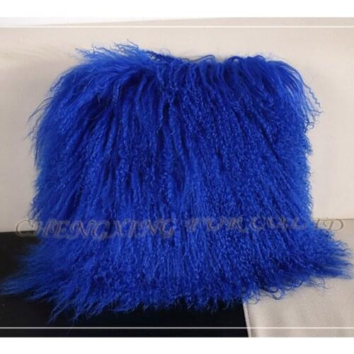 FREE SHIPPING CX-D-04F Luxury European Genuine Mongolian Sheep Fur Fashion Sofa Pillow Cover
