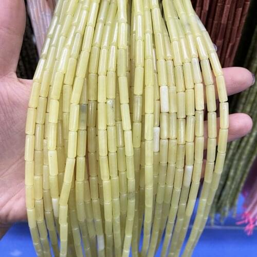 Natural Rose Quartzs Picture Stone Beads Cylinder Shape Loose Beads for Making DIY Jewelry Necklace Bracelet Length 40cm