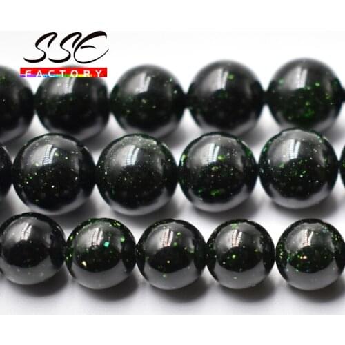 Natural Stone Beads Green SandStone Round Loose Beads 4/6/8/10/12/14 mm For Jewelry Making DIY Bracelet Necklace Accessories 15"