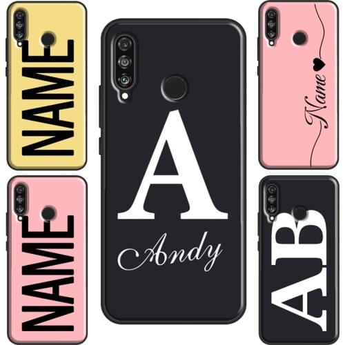 Personalised Name Initials Case For Huawei Nova 5T P20 P40 P30 Lite Mate 10 P Smart 2019 Y6 Honor 9X 8X 8A 10i 20