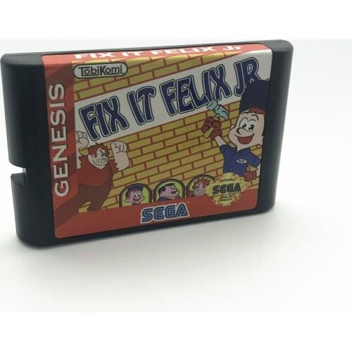 Fix It Felix Jr Video Games 16 Bit Card For Sega Genesis And Mega Drive Console