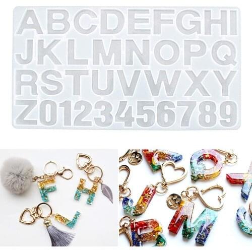 Digital Alphabet Resin Mold Silicone Jewelry Casting Mold DIY Alphabet Crafts Crystal Pendant Decoration Ornament Making Mold