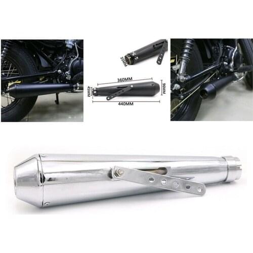 Chrome Cafe Racer Stainless Exhaust Silencer Mufflers Pipe For Harley Bobbers