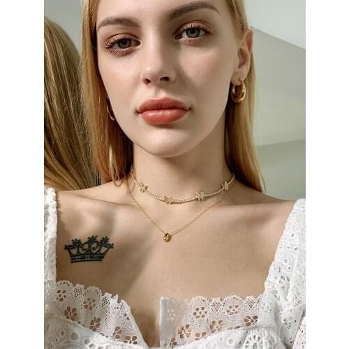 INS exquisite and elegant irregular water drop titanium steel necklace clavicle chain light luxury niche simple and non-fading