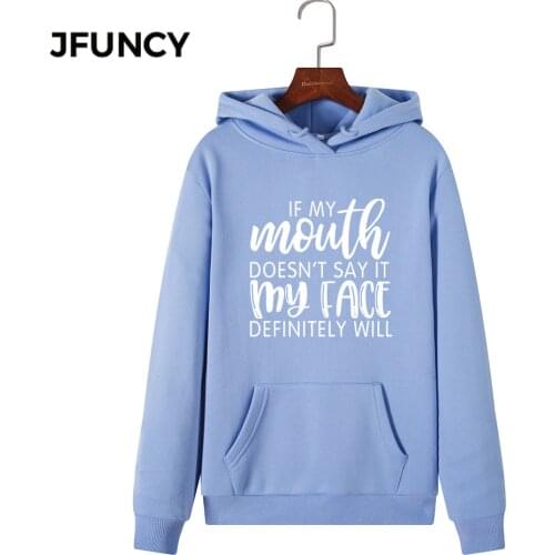 JFUNCY Oversized Long Sleeve Women Hoodies Female Hooded Sweatshirt 2020 Autumn Woman Casual Pullover New Letter Print Sportwear