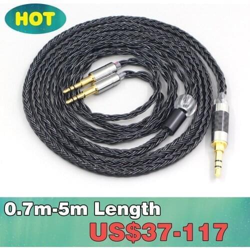 LN007414 16 Core 7N OCC Black Braided Earphone Cable For Sol republic Master Tracks HD V8 V10 V12 X3 Headphone