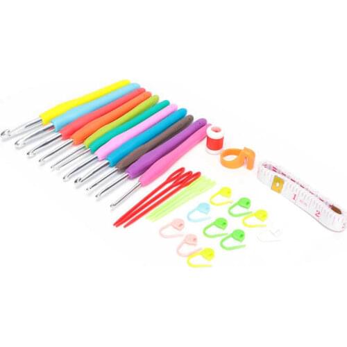 Klittenbandsluiting tape for Diaper chair bag loop fastener Crochet Hook Ergonomic Soft Rubber Comfort Grip Knitting Needles