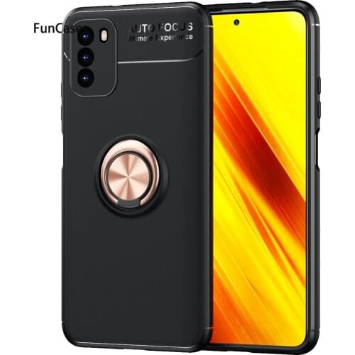 Ring Shell Mobile Phone Covers For estuche Poco F2 Pro Cases accesorios Poco X2 M3 X3 NFC C3 M2 Pro Soft TPU Aksesuar Telefoan