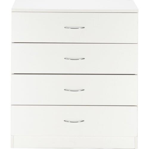 MDF Wood Simple 4-Drawer Dresser Elegant Fine Workmanship White Black Dressing Table For Bedroom Living Room Furniture