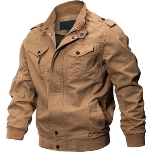 Bomber jacket autumn mens cotton Military coat mens Tactical Outwear male plus size Epaulette Windbreaker Tops 6XL Dropshippin