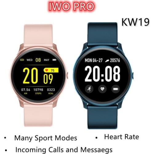Kw19 smartwatch men Heart rate monitor Sport Fitness tracker Active clock for samsung smart watch women huawei watch