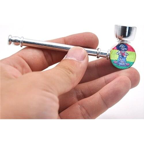 Metal Pipe Portable Creative Smoking Pipe Tobacco Pipes Gifts Narguile Grinder Smoke Random Delivery Smoking Set