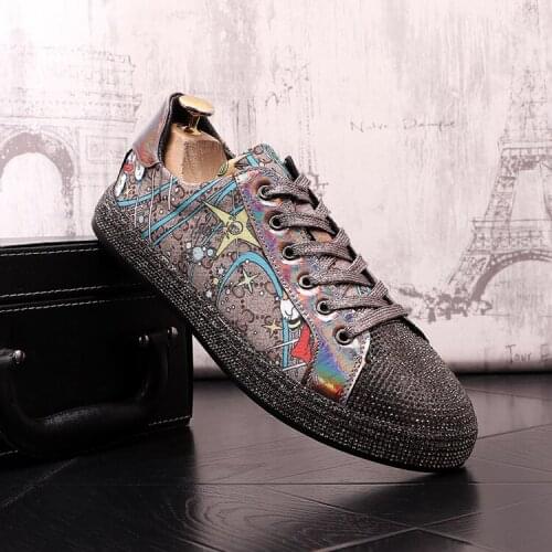 Summer New men sneakers Air Mesh Charm Rhinestone Shoes For Men Flats Designer Punk Loafers Sports Sneakers Zapatos Hombre