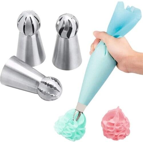 4Pcst Stainless Steel Russian Flower Nozzles Sets DIY Cookie Cake Decorating Tips Icing Piping Cream Pastry Bag Baking Tools