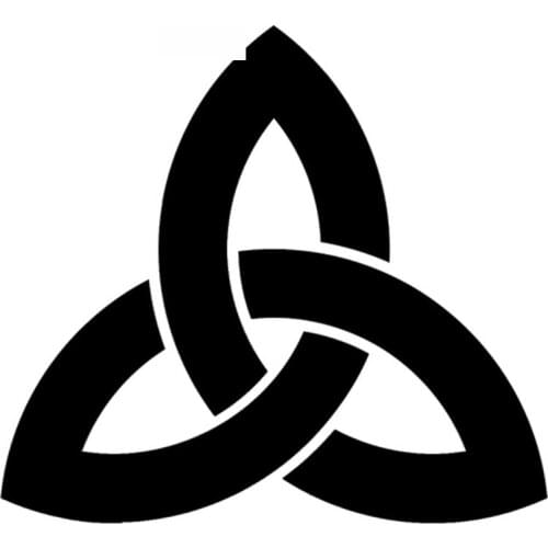 Car Sticker Trinity Knot Pattern Fashion Auto Accessories Car Model Sticker Creative Waterproof Sunscreen Black/White,14cm*12cm