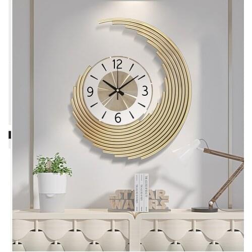 Simple Modern Wrought Iron Wall Clock Wall Hangings Home Livingroom Mute Clock Wall Mural Crafts Hotel Wall Sticker Decoration