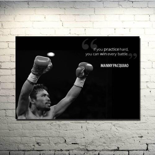 Wall Art Pictures Manny Pacquiao Canvas Posters Home Decoration Super Boxer Star Modular Painting HD Printed Framed For Bedroom