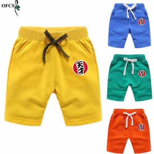 New Style Summer Boys Pants 80-150 kids Knee-high Shorts Children Chinese Letter Cotton Cool Trousers Girls sport pants Retail